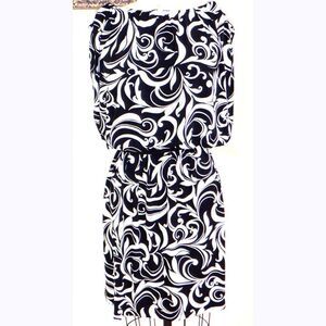 Bold St Tropez black/white swirl dress